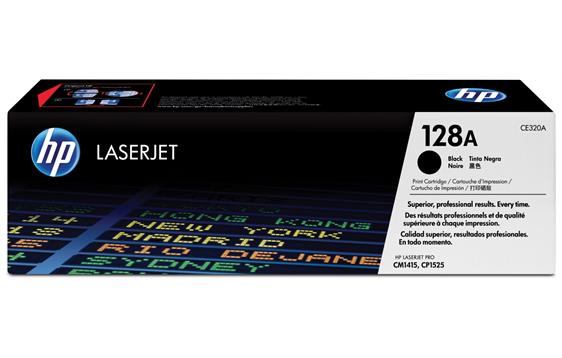 774852 HP CE320A Toner HP CE320A 128A  2K sort kapasitet 2.000 sider ved 5 %